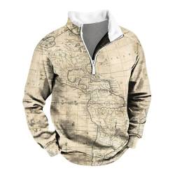 Pullover Herren Mit Kapuze Winter Kapuzenjacke Gefuettert Herren Herren Sweatshirt Schwarz Langarm Schlafshirt Herren Pull Over Jacken Männer Übergang Herren Muskelshirts Glitzer Tunika(Camel,4XL) von KONG JIMFAN