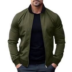 Rollkragenpullover Herren Hoodie Lederjacke Herren Schwarz Hoodie Tasche Mit Rollen Paillettenkleid Langarm Anzug Abschluss Hoodies Tshirt Lustig Herren Steppjacken Kimono Jacke(Armeegrün,3XL) von KONG JIMFAN