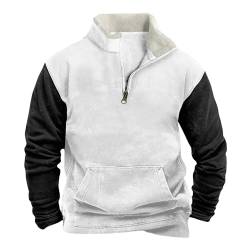 Schwarzer Hoodie Herren Oversize Pullover Zipper Herren Outdoor Kapuzenpullover Herren Bleach Hoodie Tunika Elegant Bauchweg Tankini Schwarzes Tshirt Herren Paar Pullover Weihnachten(White,M) von KONG JIMFAN