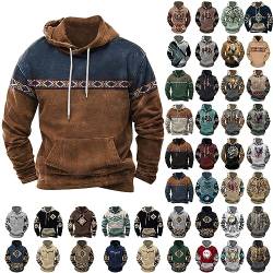 Sweatjackes Herren Kapuzenpullover Herren Pullover Hoodies Herren Ugly Christmas Sweater Sweatshirt Herren Pullover Hemd Mit Kapuze Herren Pullover Für Paare(Brown,XL) von KONG JIMFAN