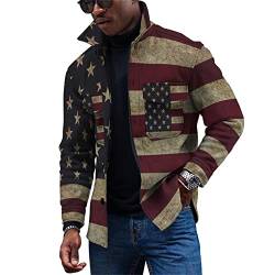 Winterjacke Herren Allwetterjacke Business Hemden Herren Jacke Winter Jacke Herrn Henley Shirt Herren Herren Winterjacke Ärmellose Jacke Jeans Hemd Herren Sweatshirt Jacke(Wine,M) von KONG JIMFAN