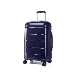 KONO Koffer Mittelgroß 4 Rollen Leicht Hartschalenkoffer Reisekoffer mit TSA Schloss und YKK Reißverlüsse, Polypropylen Rollkoffer Trolley für Business Reise Schule (Dunkelblau, L (65cm - 66L)) von KONO