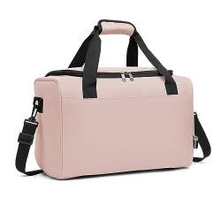 KONO Reisetasche für Damen und Herren Klein Handgepäck 40x20x25 Handgepäck Tasche für Flugzeug Reisegepäck Gepäck Weekender mit Schultergurt (Rosa) von KONO