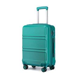 KONO Trolley Koffer Mittelgroß 4 Rollen Leicht Hartschalenkoffer Reisekoffer mit TSA Schloss, 65x41x26cm, 61Liter, Zwillingsrollen Rollkoffer, ABS Hartschale (Türkis, L) von KONO