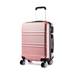 KONO Hartschalenkoffer Groß Leicht Koffer Trolley Reisekoffer mit 4 Rollen und TSA Schloss, 74x48x30cm, 94Liter, Zwillingsrollen Rollkoffer, ABS Hartschale (Rosegold, XL) von KONO