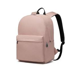 Schulrucksack, College-Rucksack, leicht, Schultasche, stilvoll, lässig, Tagesrucksack, Arbeitstasche für Männer, Frauen, Jungen und Mädchen, passend für 15,4 Zoll Laptop (Rosa) von KONO