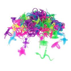 KONTONTY 100st Insektenringe Spielzeuge Fingerringe Spielzeug Partyringe Spielzeug Gecko Fluoreszenz von KONTONTY