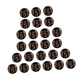KONTONTY 100st Sechs Charakterperlen Schlüsselanhänger-armband Buddhistische Amulette Perlen Buddhistische Dekorationen Charm-armbänder Tibetische Abstandsperlen Acryl Halskette Zubehör von KONTONTY