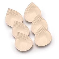 BH Pads Einlagen 3 Paar, BH Pads Genäht Gepolstert für Sport BH A/B/C/D Cup Beige oder Schwarz, Grün oder Grau oder Rosa Optional, Beige, Beige - M von KOOAAICCHI