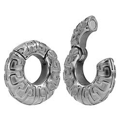 KOOBODY Magnetische Ohrgewichte für gestreckte Ohrmessgeräte 0g (8mm) Edelstahl Ohr schwer baumeln für Frauen Plugs Tunnel Piercing Kit von KOOBODY