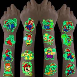 Tattoo kinder, 12 Blätter Wasserdichte temporäre Kindertattoos sticker für Mädchen Jungen Tattoos, Luminous Tattoo Kinder für Geburtstagsfeier Tattoo von KOOCOVY