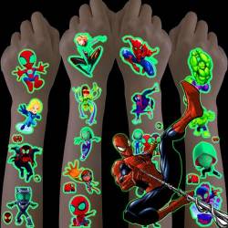 Spiderman Tattoo Kinder, 8 Blätter Spidey und Seine Super-Freunde Tattoo, Wasserdichte Kindertattoos für Kinder Mitgebsel Geburtstagsgeschenke von KOOCOVY