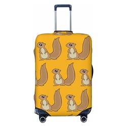 KOOLR Cartoon-Eichhörnchen-Druck, elastisch, waschbar, Gepäckabdeckung, Kofferschutz für Reisen, Arbeit (45,7 - 81,3 cm Gepäck), Schwarz, X-Large von KOOLR