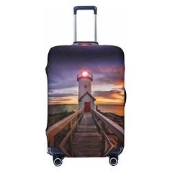 KOOLR Kofferhülle mit Leuchtturm-Druck, elastisch, waschbar, für Reisen, Arbeit (45,7 - 81,3 cm Gepäck), Schwarz, Medium von KOOLR