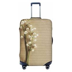 KOOLR Kofferhülle mit Pfirsichblüten-Druck, elastisch, waschbar, Gepäckabdeckung für Reisen, Arbeit (45,7 - 81,3 cm Gepäck), Schwarz, Large von KOOLR