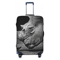 KOOLR Rhinoceros Kofferhülle mit Tierdruck, elastisch, waschbar, für Reisen, Arbeit (45,7 - 81,3 cm Gepäck), Schwarz, X-Large von KOOLR
