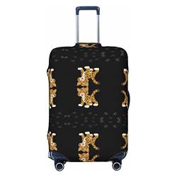 KOOLR Süßer Baby-Kofferbezug mit Jaguar-Druck, elastisch, waschbar, Gepäckabdeckung für Reisen, Arbeit (45,7 - 81,3 cm Gepäck), Schwarz, Small von KOOLR