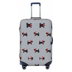 KOOLR Weihnachtliche süße Hunde-Kofferabdeckung, elastisch, waschbar, Kofferschutz für Reisen, Arbeit (45,7 - 81,3 cm Gepäck), Schwarz, X-Large von KOOLR