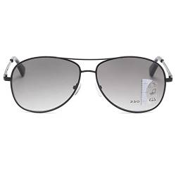 KOOSUFA Gleitsicht Lesebrille Sonnenbrille Herren Pilotenbrille Metall Gleitsichtbrille Progressive Multifokus Federscharnier Blaulichtfilter UV-Schutz Sonnenlesebrille Schwarz Grau, 2.5 von KOOSUFA