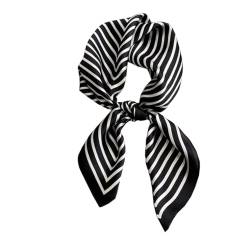 KOOYOL Damen Schwarz Schals Tücher Damenschal Seidenschal Halstücher Seide Leicht Seidenschal Kopftücher Kopftuch Elegante Schal Geschenk für Frauen von KOOYOL