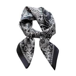 KOOYOL Damen Schwarz Schals Tücher Damenschal Seidenschal Halstücher Seide Leicht Seidenschal Kopftücher Kopftuch Elegante Schal Geschenk für Frauen von KOOYOL