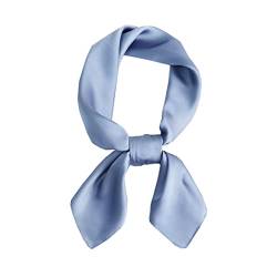 KOOYOL Damen Seidentuch Seide Leicht Seidenschal Bandana Halstuch Kopftuch Elegante Schal Tuch Geschenk für Frauen,blau/grau A# von KOOYOL