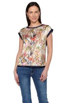 KOROSHI MANIAKS GRAPHIC DESIGN TM Koroshi Kurzarm-T-Shirt für Damen, tropischer Druck, mehrfarbig, mehrfarbig, bunt, X-Large von Koroshi