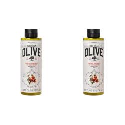 KORRES Olive Pomegranate feuchtigkeitsspendendes Duschgel für geschmeidige Haut, mit extra nativem Olivenöl, vegan, 250 ml (Packung mit 2) von KORRES