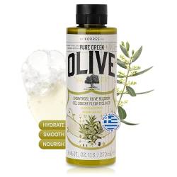 KORRES Olive & Olive Blossom feuchtigkeitsspendendes Duschgel für geschmeidige Haut, mit extra nativem Olivenöl, vegan, 250 ml von KORRES