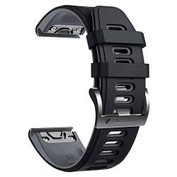 KOSSMA Ersatz-Uhrenarmband aus Silikon für Garmin Fenix 5X Plus 6X Pro 3 3HR Smartwatch, 26 mm, schnelles EasyFit-Armband, 26mm D2 MK1 MK2, Achat von KOSSMA
