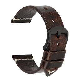 KOSSMA Handgefertigtes Uhrenarmband aus Rindsleder, Vintage-Stil, 20 mm, 21 mm, 22 mm, 23 mm, 24 mm, 23 mm, Achat von KOSSMA