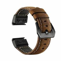 KOSSMA Quickfit Smartwatch-Armbänder für Garmin Fenix 7S 7 7X 6S 6 6X Pro 5S 5X 5 Plus 3 HR 935 945, 20, 26 mm, echtes Leder, 26mm Fenix 3 3HR D2, Achat von KOSSMA
