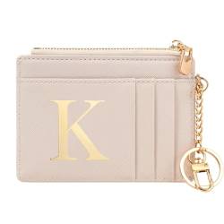 KOTORA Personalisierte Geschenke für Frauen, monogrammiertes Geschenk, Initialenkartenetui, schlanke Vordertasche, Geldbörse für Frauen, Kreditkartenetui mit Schlüsselanhänger, Muttertag, Geburtstag, von KOTORA