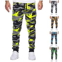 KOUYA Herren Camouflage Cargo Hose Jogginghose Trainingshose Sporthose Jogging Fitness Fitnesshose Sweatpants Einfarbig Jogger Männer Hosen von KOUYA