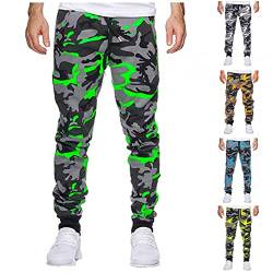 KOUYA Herren Camouflage Cargo Hose Jogginghose Trainingshose Sporthose Jogging Fitness Fitnesshose Sweatpants Einfarbig Jogger Männer Hosen von KOUYA