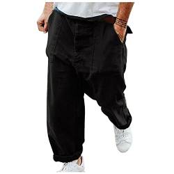 KOUYA Herren Cargo Hose Lose Retro Street Style Einfarbige Plus Size Hosen von KOUYA