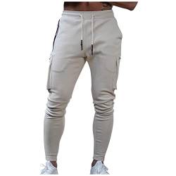 KOUYA Jogginghose Herren Hose Slim Jogger Sportswear Hosen Fitness Sporthose Männer Trainingshose Streifen Freizeithose Streetwear von KOUYA