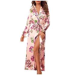 KOUYA Morgenmantel für Hochzeit Satin Kimono Badmantel für Braut&Brautjungfern Damen Dessous Robe mit Gürtel V Ausschnitt Morgenmantel Nachtwäsche für Hochzeit Party Pool Party und Pajama Part von KOUYA