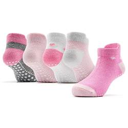 KOWAYI 5 Paar abs short socken kinder jungen mädchen baby stoppersocken unisex kleinkind antirutschsocken rutschfeste kindersocken-FENSE-12-24M von KOWAYI