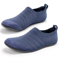 KOWAYI Hausschuhe Herren Barfuss Hausschuhe Damen geschlossene Hüttenschuhe Hausschuh Barfußschuhe rutschfeste Slippers-SHLAN-35 von KOWAYI