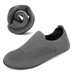 KOWAYI Hausschuhe Herren Damen Rutschfeste Slipper Atmungsaktive Leichte Hüttenschuhe Barfußschuhe Unisex Flache Pantoffeln-SHENHUI-38 von KOWAYI