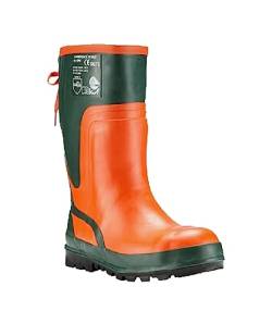 KOX Lumberjack III Neo Schnittschutz-Gummistiefel für die kalten Tage, grün/orange, Größe 42 von KOX