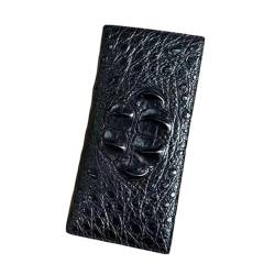 KOehLy Herren-Geldbörse aus echtem Krokodilleder, kleine Clutch-Geldbörse für Anzug, echtes Krokodilleder, Kartenhalter, lange Geldbörse, Schwarz, 19cm(Length) x 9cm(Height) x 2cm(Deep), Casual von KOehLy