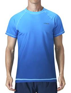 Herren-Bade-Shirt, kurzärmelig, schnelltrocknend, LSF 50+, Sonnenschutz, Rashguard, Strand, Angeln, T-Shirts von KPSUN