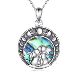 Bunny Kette Sterling Silber Abalone Bunny Anhänger Tier Schmuck Geschenke für Damen Mädchen von KQF