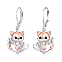 Fuchs Ohrringe für Damen Sterling Silber Fuchsschmuck Niedliche Tier Geschenke für Damen Mädchen von KQF
