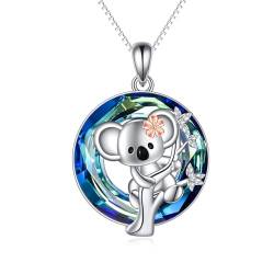 Koala Kette Sterling Silber Kristall Koala Schmuck Kette Tiere Geschenke für Damen Mädchen Girfriend von KQF