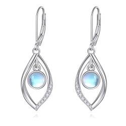 Mondstein Ohrringe für Damen Sterling Silber Mondsteinschmuck Ohrhänger Geschenke für Damen Mädchen von KQF