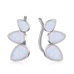 Opal Ohrkletterer Ohrringe Sterling Silber Opalschmuck Ohrkletterer Ohrringe Geschenke für Damen Mädchen von KQF