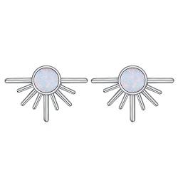 Opal Ohrstecker für Damen Sterling Silber Tiny Sun Stud Earrings Opal Schmuck Geschenke für Mädchen Freundin Frau von KQF
